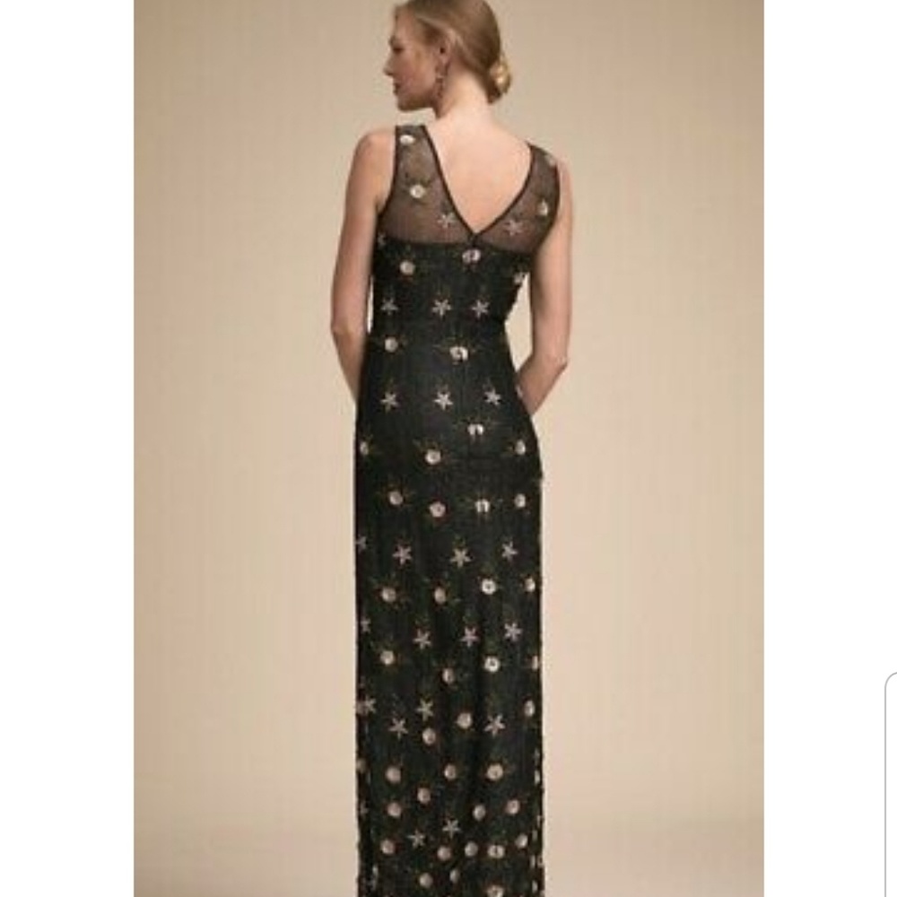 NWOT BHLDN Anthro Metallic Beaded Floral Maxi - Picture 2 of 8